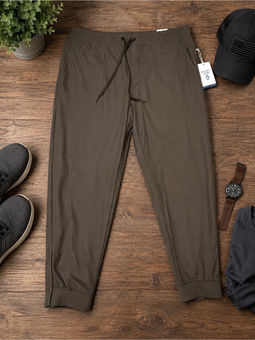 NWT Penguin Sport Chocolate Brown Jogger Pants XXL Activewear Athleisure Stretch